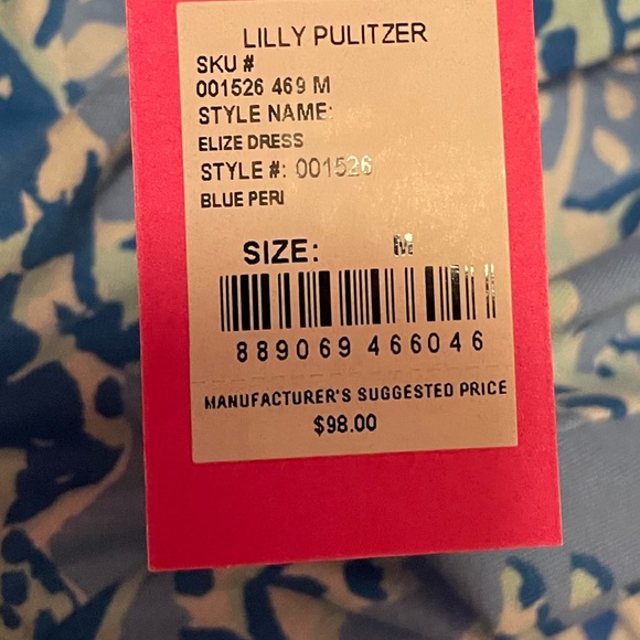 Lilly Pulitzer Girls Elize Fit & Flare Dress Blue Peri sizes Medium & Large NWT - Picture 2 of 9
